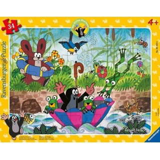 Ravensburger Kinderpuzzle 05152 - Badespaß mit Freunden - 34 Teile Maulwurf Rahmenpuzzle für Kinder (34 Teile)