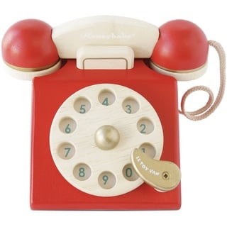 Le Toy Van - TV323 - Spielzeug-Telefon-Lernspiel für Kinder ab 3 Jahren, Vintage-Wählscheibentelefon aus FSC-zertifiziertem Naturholz und Farben auf Wasserbasis, inklusive Glocke