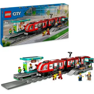 LEGO® Straßenbahn mit Haltestelle (60423), LEGO LEGO City Konstruktionsspielsteine, (811 St), Made in Europe bunt