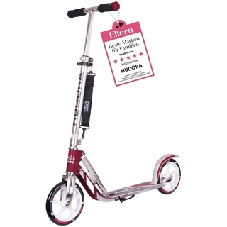 HUDORA BigWheel 205 Scooter - Stabiler Aluminium-Roller - Höhenjustierbarer & zusammenklappbarer Cityroller mit Ständer - Sportlicher Kinder- & Erwachsenenroller für bis zu 100kg