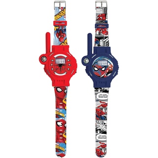 Lexibook - Spider-Man - Walkie-Talkies Uhr, 2 Stück, Reichweite bis zu 200m, Taschenlampe, Kompass, wiederaufladbar, Blau/Rot - DMWTW1SP