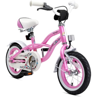 BIKESTAR Kinderfahrrad für Mädchen ab 3-4 Jahre | 12 Zoll Kinderrad Cruiser | Fahrrad für Kinder Pink | Risikofrei Testen