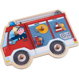 Haba Steckpuzzle 6 Teile Kinder Greifpuzzle Feuerwehrauto 1304594001, Puzzleteile