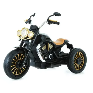 Chipolino Kinder Elektromotorrad TURBO, Bluetooth, MP3, USB, Lichter, bis 30 kg schwarz