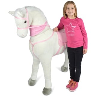Pink Papaya Giant XXL Kinder Spielpferd zum Reiten Luna 125 cm | Plüschpferd | Fast lebensgroßes Pferd zum Reiten für Kinder | Stehpferd bis 100kg belastbar mit Sounds