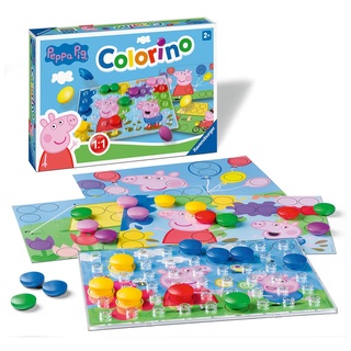 Ravensburger Kinderspiele - 20892 - Peppa Pig Colorino, Kinderspiel zum Farbenlernen, Mosaik Steckspiel, ab 2 Jahre