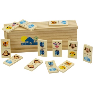 Science4you Dominosteine aus Holz für Kinder - Domino Spiel für Kinder ab 3 Jahre mit Farbenfrohe Tierbilder - Domino aus Holz STEM, EIN Holzspiel und Geschenke für Junge und Mädchen ab 3 Jahre