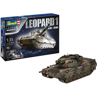 Revell Modellbausatz I Geschenkset Leopard 1 A1A1-A1A4 I Detailreicher Panzer Bausatz I 233 Teile I Maßstab 1:35 I für Kinder und Erwachsene ab 12 Jahren