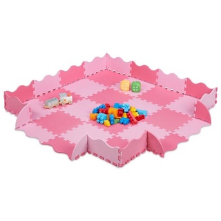 relaxdays Lernspielzeug »36-teilige Puzzlematte mit Rand«, Rosa rosa