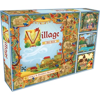 Eggertspiele, Village Big Box, Grundspiel + Erweiterungen, Kennerspiel, Brettspiel, 1-5 Spieler, Ab 12+ Jahren, 60-120 Minuten, Deutsch