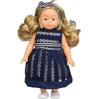 DIMIAN Stehpuppe Puppe Bambolina Boutique, mit langen Haaren und Kleid 20 cm blau