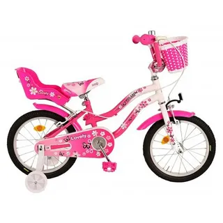 Volare Kinderfahrrad Lovely - Mädchen - verschiedene Größen/Farben - mit Zwei Handbremsen, Farbe: Rot oder Rosa, Alter: 3 - 8 Jahre, Luftbereifung rosa