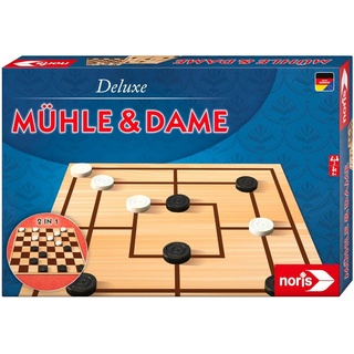 Noris Spiel, Familienspiel Strategiespiel Deluxe - Mühle & Dame 606108012