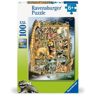 Ravensburger Kinderpuzzle - 12000862 Tiere im Regal - 100 Teile XXL Puzzle für Kinder ab 6 Jahren