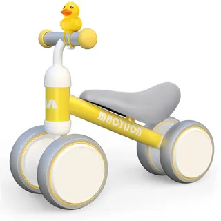 MHCYLION Kinder Laufrad ab 1 Jahr Balance Lauflernrad Spielzeug mit 4 Räder für 10-24 Monate Baby, Erst Rutschrad Fahrrad für Jungen Mädchen als Geschenke Gelb