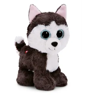 NICI GLUBSCHIS Kuscheltier Hund Husky Barkley 15 cm - Farbenfrohes Stofftier mit großen, niedlichen Glitzeraugen, Plüschtier für Schmusetierliebhaber - 49398