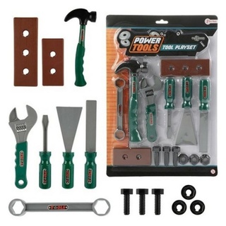 Toi-Toys Kinder-Werkzeug-Set Power Tools Werkzeugset 14tlg Schrauben Klopfen bunt