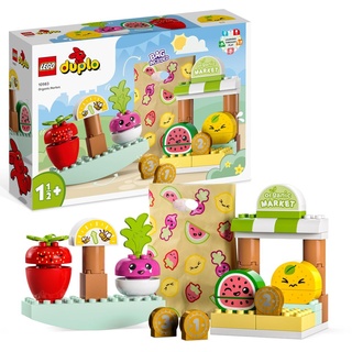 LEGO 10983 DUPLO My First Biomarkt, Spielzeug-Shop-Set für Jungen und Mädchen, Lernspielzeug für Kleinkinder ab 1,5 Jahren, Obst- und Gemüsezub...