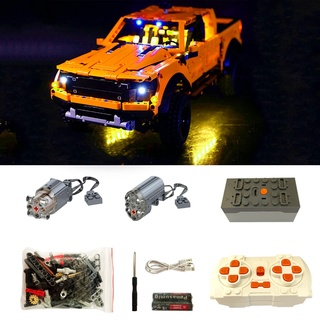 Für Lego 42126 Technic Ford F-150 Raptor Pick-Up-Truck Motor und Fernbedienung und Beleuchtung Upgrade Kit, Upgrade Zubehör Kompatibel mit Lego 42126 Bausteinen Modell(Nicht Enthalten Lego Modell)