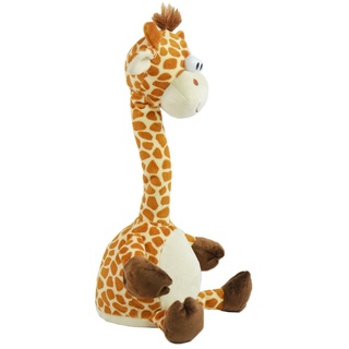 Kögler 76500 - Labertier Giraffe Gertrud, ca. 30 cm groß, nachsprechendes Plüschtier mit Wiedergabefunktion, plappert alles witzig nach und bewegt sich, batteriebetrieben