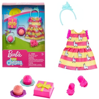 Barbie. GHV61 - Chelsea Mode, Kleid, Kleidung Set Geburtstag, Schuhe, Geschenk, Cupcakesfür Chelsea