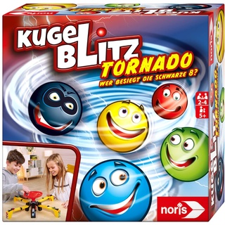 Noris 606064680 Kugelblitz Tornado - Kinderspiel ab 5 Jahre - actiongeladenes Reaktions-Spiel für die ganze Familie - für 2-4 Spieler