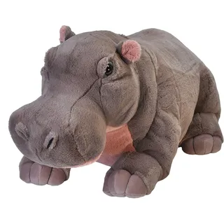 Wild Republic 17340 19320 Jumbo Plüsch Nilpferd Hippo, großes Kuscheltier, Plüschtier, Cuddlekins, 76 cm