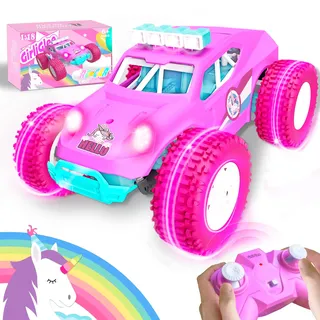 GirliGlee Ferngesteuertes Auto ab 4 5 6 7 8 Jahre Mädchen 20KM/h,1/18 Rosa Einhorn LED RC Auto Offroad mit 2 Akku,Spielzeug ab 5 6 7 8 9 Jahre mädchen,Geschenke mädchen 5-14 Jahre,Auto Ferngesteuert