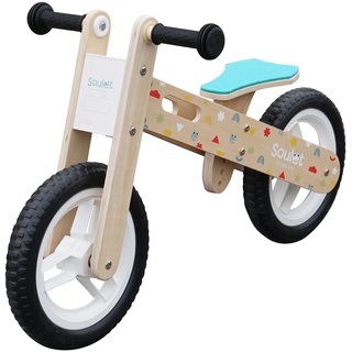 Soulet Kinder-Laufrad aus Holz Natur-Blau FSC®