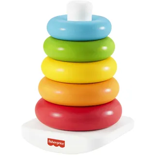 Fisher-Price Rock-a-Stack Eco Ringturm | Babyspielzeug ab 6 Monate | Steckturm & Stapelringe | Baby-Stapelring & Ringpyramide | Baby-Geschenk | Stapelturm ab 1 Jahr | Pyramide Baby Spielzeug, GRF09