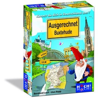 HUCH! | Ausgerechnet Buxtehude - Neuauflage | Wissensspiele Deutschland | Lernspiele & Geografie Spiel | Allgemeinwissen Kartenspiele | Denkspiele & Schätzspiel | Für 2 bis 6 Spieler ab 10 Jahren