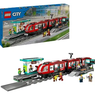 LEGO City 60423 Straßenbahn mit Haltestelle Bausatz, Mehrfarbig