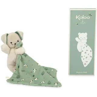Kaloo - Weiches Stoffquadrat - Kuscheltier Hund grün - Plüschtier Baby - Quadratisch 18 x 18 cm Grün - Umweltverträgliches Material - FSC-Geschenkbox - Ab Geburt, K226001
