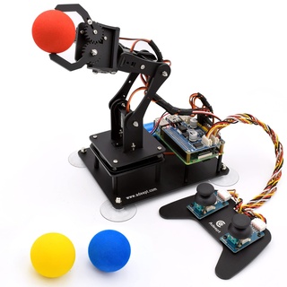 Adeept 5-DOF Roboterarm-Set für Raspberry Pi 4 B 3 B+ B A+, programmierbare DIY-Codierung STEM Educational 5-Achsen-Roboterarm mit Python-Code und Tutorials (PDF) (schwarz)