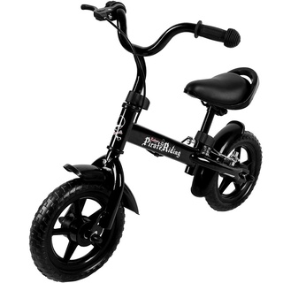 Spielwerk® Kinder Laufrad Höhenverstellbar Bremse Lenkrad ab 2-5 Jahre Fahrrad 10 Zoll PU Reifen Lauflernrad Sattel Gummigriffe Balance Bike Schwarz