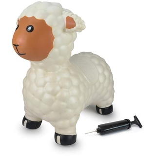 JAMARA Hüpftier Schaf mit Pumpe, fördert den Gleichgewichtssinn und die motorischen Fähigkeiten, robust und widerstandsfähig, BPA-Frei bis 50 kg, 460590, Weiß