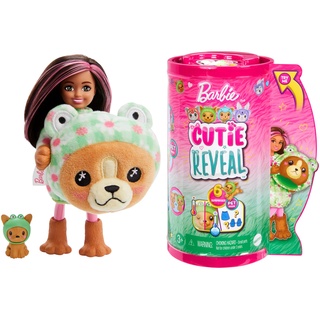 BARBIE Cutie Reveal Puppe - 6 Überraschungen in einer Verpackung, Plüschtierfreunde, Outfits und Farbwechselspaß, für Kinder ab 3 Jahren, HRK29