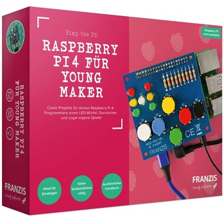 FRANZIS 67126 - Raspberry Pi 4 für Young Maker, coole Projekt für deinen Raspberry Pi 4, für Kinder ab 8 Jahren
