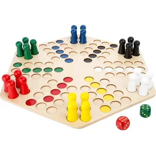 small foot Ludo für 6 Spieler XL aus Holz, Gesellschaftsspiel für die ganze Familie, für Kinder ab 4 Jahren, 1800