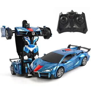 OBEST Transform Ferngesteuertes Auto Spielzeug, 2-in-1 Ferngesteuertes Auto Roboter,RC Rennauto,Junge Mädchen pielzeug,Spielzeug-Geschenke für Kinder ab 4 5 6 7 8 9 10 11 12 Jahren