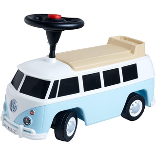 BIG Baby VW T1 (blau-weiß) - 2-in-1 Rutschauto und Spielzeug-Fahrzeug für Kinder von 18 Monaten bis 5 Jahre (max. 50 kg), Auto mit Hupe, Fach und kleiner Rückenlehne