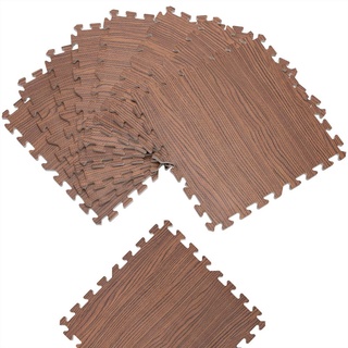 monzana® Bodenschutz-/Puzzlematte 8-tlg. Braun Holzoptik