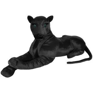 BRUBAKER Panther Plüschtier 110 cm liegend - XL Stofftier Kuscheltier - Raubkatze Schwarz