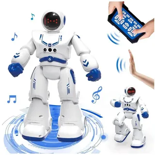 Gontence Lernroboter Ferngesteuert Roboter Spielzeug für Kinder,Intelligent Programmier (RC Roboter mit Gestensteuerung/Walk Lernen Spielzeug Geschenk) blau
