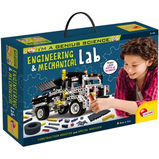 Lisciani - I’m a Genius Science - Superlabor für Technik und Mechanik - Wissenschafts- und Bildungskit - Baumaschinen - Für Kinder von 7 bis 12 Jahren