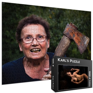 Scherzpuzzle Geschenk sexy Frau - 1000 Teile Puzzle mit falschem Kartonmotiv als lustige Geschenkidee, Scherzartikel oder Scherzgeschenk