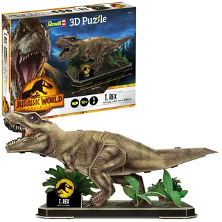 Revell Jurassic World Dominion | 3D Puzzle T-Rex | Diorama Set | Dinosaurier-Spielzeug für Kinder & Erwachsene | Geschenkidee | Perfekt für Sammler | 54 Teile | Ab 10 Jahren