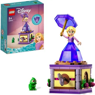 LEGO 43214 Disney Princess Rapunzel-Spieluhr, Prinzessinnen Spielzeug zum Bauen mit Rapunzel Mini-Puppe, Diamantkleid und Chamäleon Pascal für Ki... - Bunt