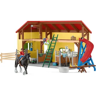 Schleich® Spielwelt SLH42485, Farm World Pferdestall mit Zubehör und Spielfiguren bunt