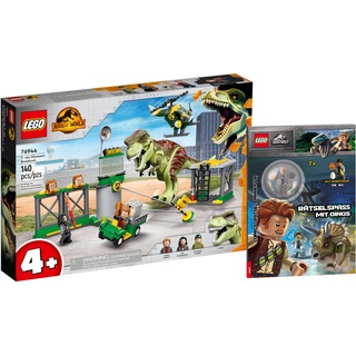 Lego Jurassic World Set - T. Rex Ausbruch 76944 + Rätselspaß mit Dinos (Softcover)